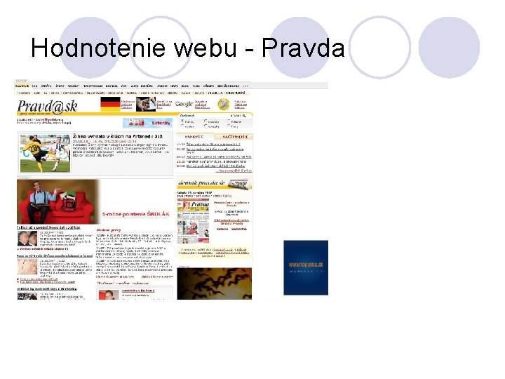 Hodnotenie webu - Pravda 