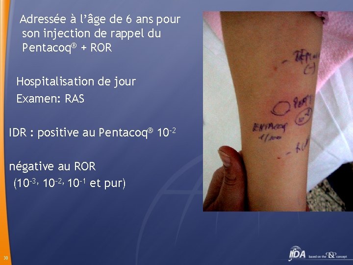 Adressée à l’âge de 6 ans pour son injection de rappel du Pentacoq® +
