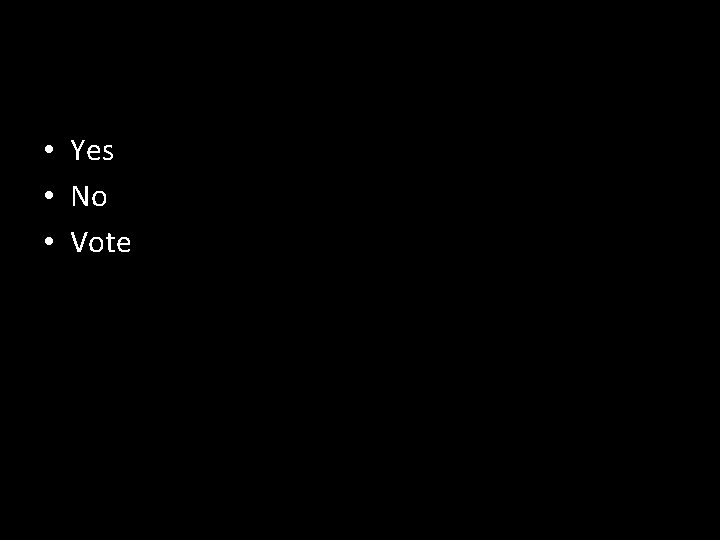  • Yes • No • Vote 