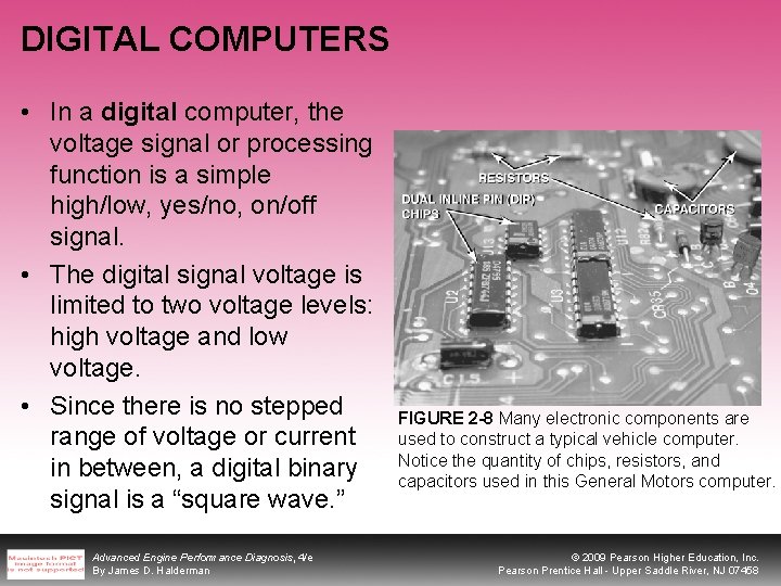 DIGITAL COMPUTERS • In a digital computer, the voltage signal or processing function is
