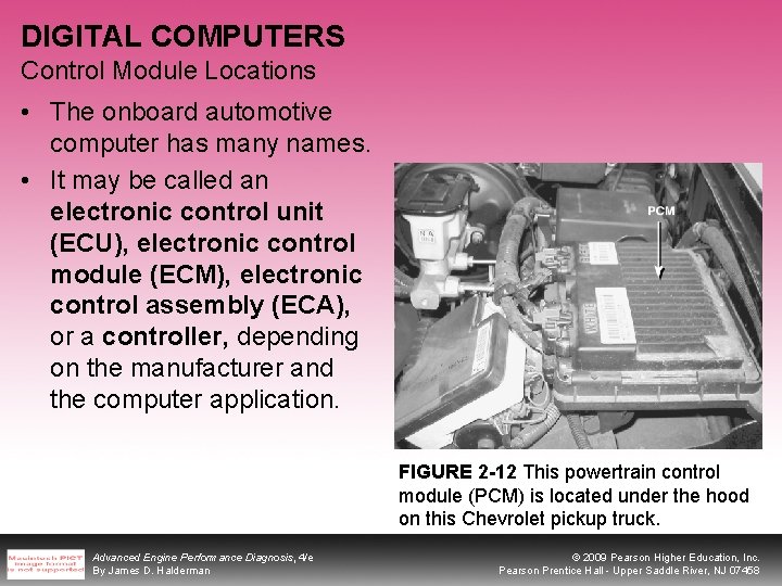 DIGITAL COMPUTERS Control Module Locations • The onboard automotive computer has many names. •
