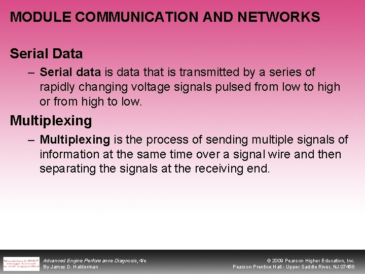 MODULE COMMUNICATION AND NETWORKS Serial Data – Serial data is data that is transmitted