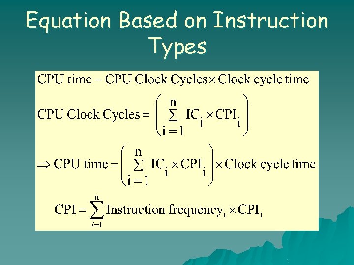Equation Based on Instruction Types 