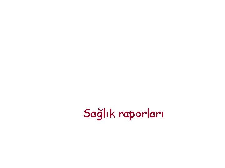 Sağlık raporları 