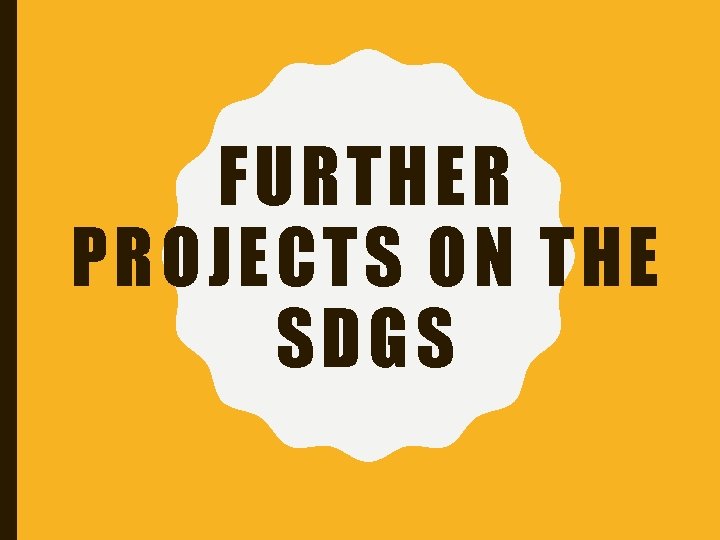 FURTHER PROJECTS ON THE SDGS 