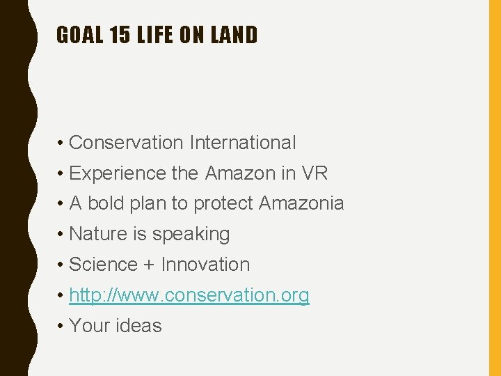 GOAL 15 LIFE ON LAND • Conservation International • Experience the Amazon in VR