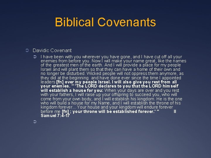 Biblical Covenants How they fit together The words