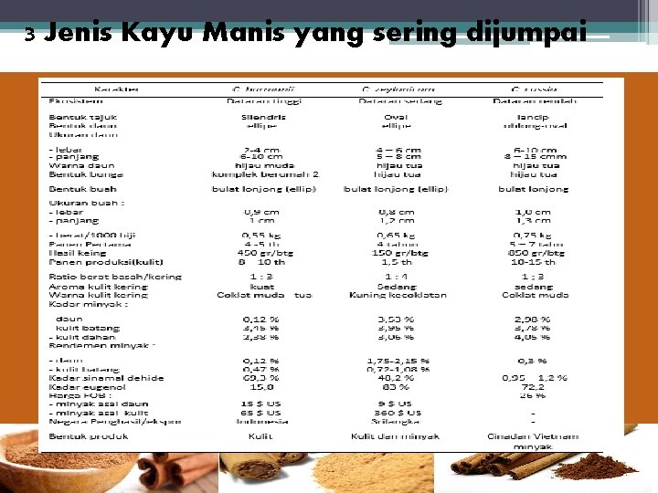3 Jenis Kayu Manis yang sering dijumpai 