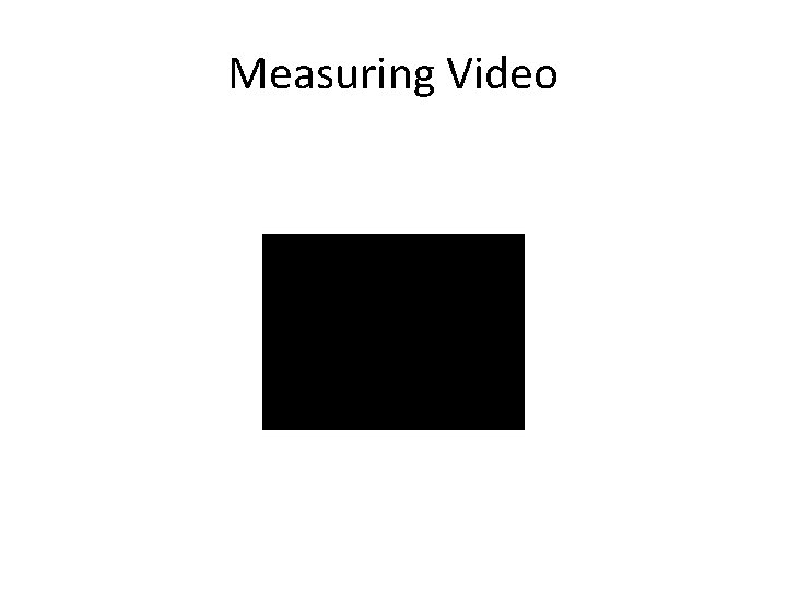 Measuring Video 