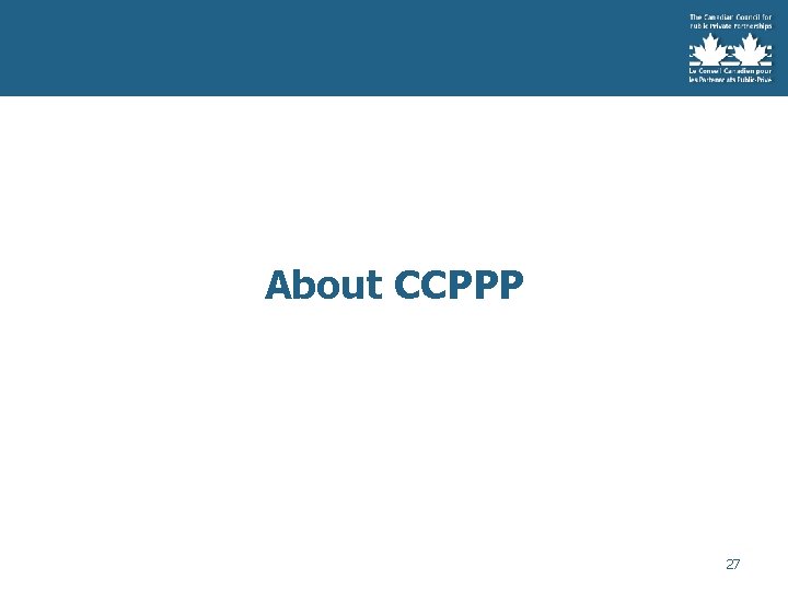 About CCPPP 27 