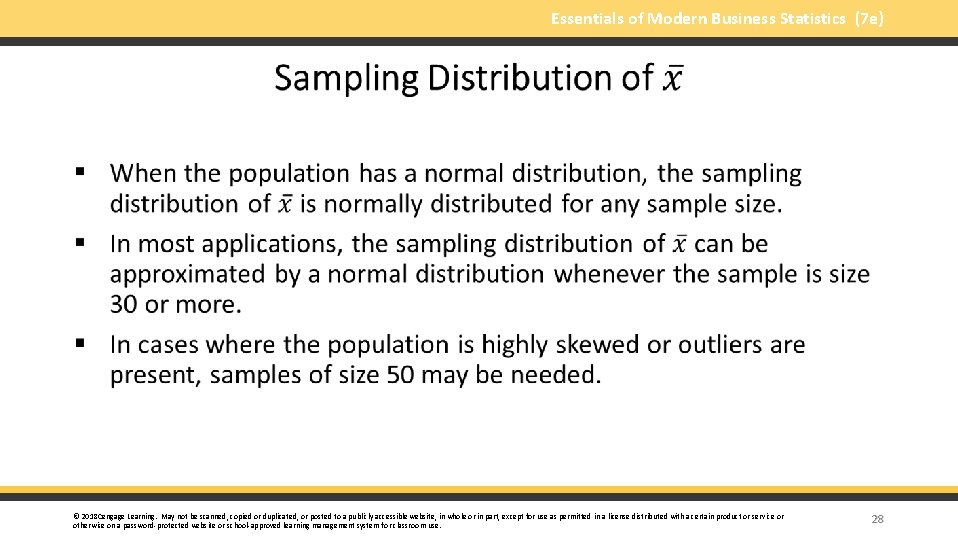Essentials of Modern Business Statistics (7 e) § © 2018 Cengage Learning. May not
