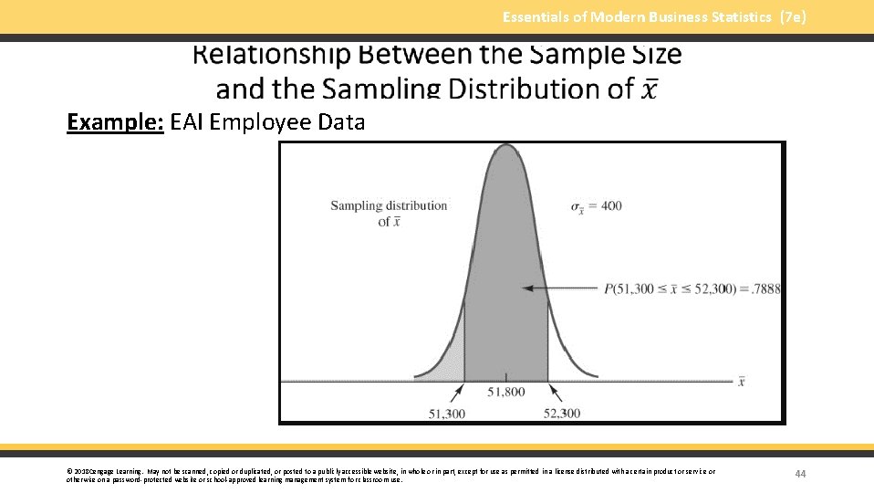 Essentials of Modern Business Statistics (7 e) Example: EAI Employee Data © 2018 Cengage
