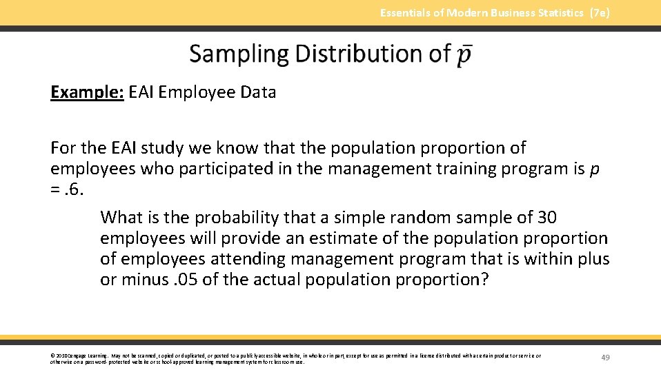 Essentials of Modern Business Statistics (7 e) Example: EAI Employee Data For the EAI