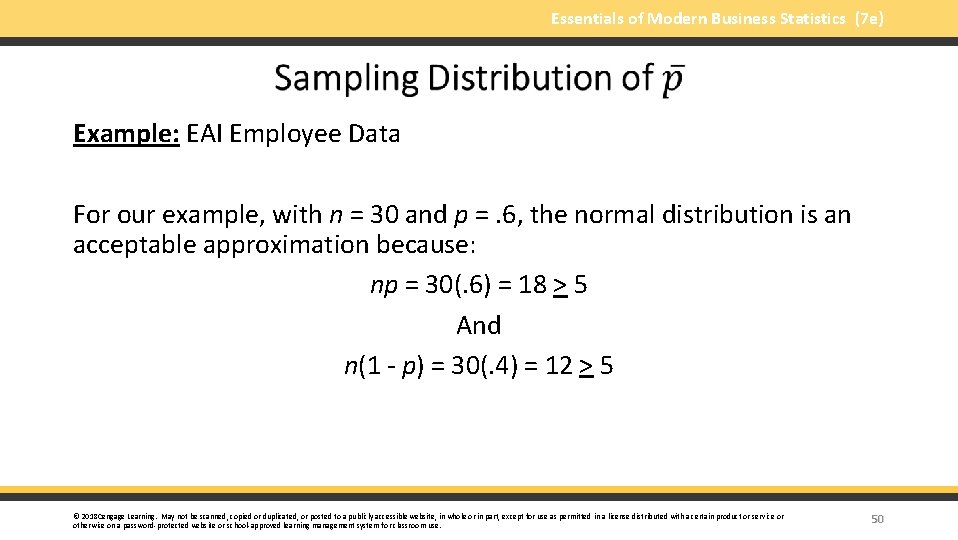 Essentials of Modern Business Statistics (7 e) Example: EAI Employee Data For our example,