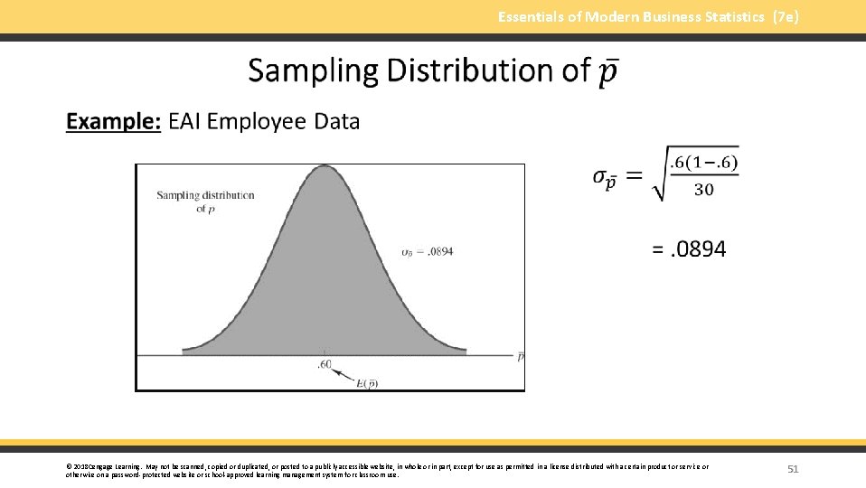 Essentials of Modern Business Statistics (7 e) § © 2018 Cengage Learning. May not