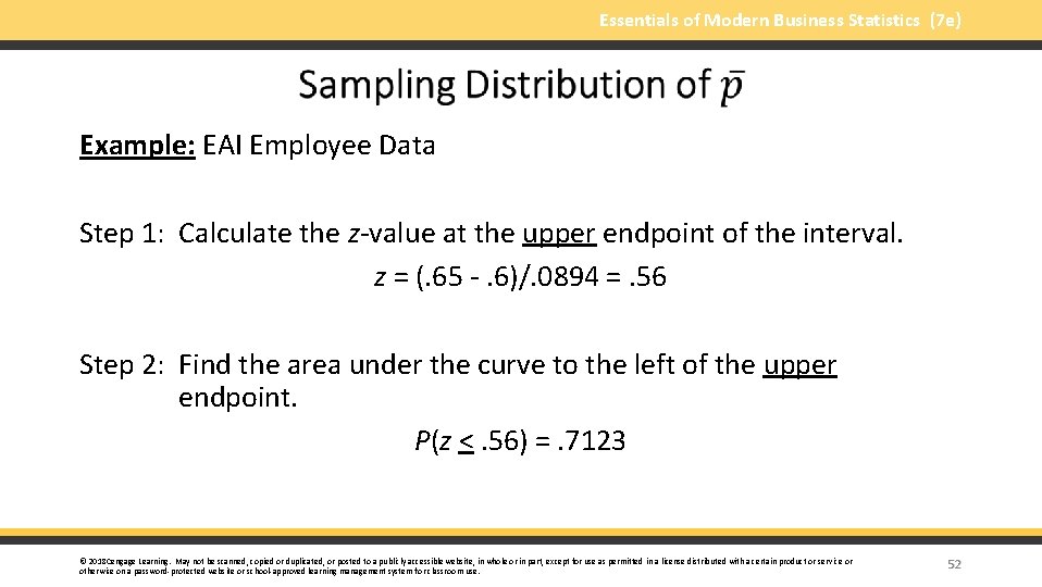 Essentials of Modern Business Statistics (7 e) Example: EAI Employee Data Step 1: Calculate