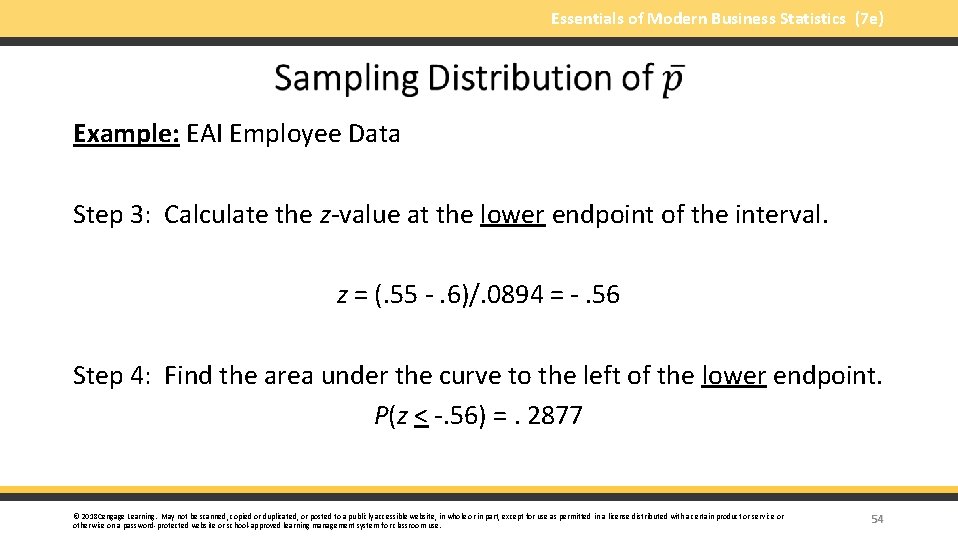Essentials of Modern Business Statistics (7 e) Example: EAI Employee Data Step 3: Calculate