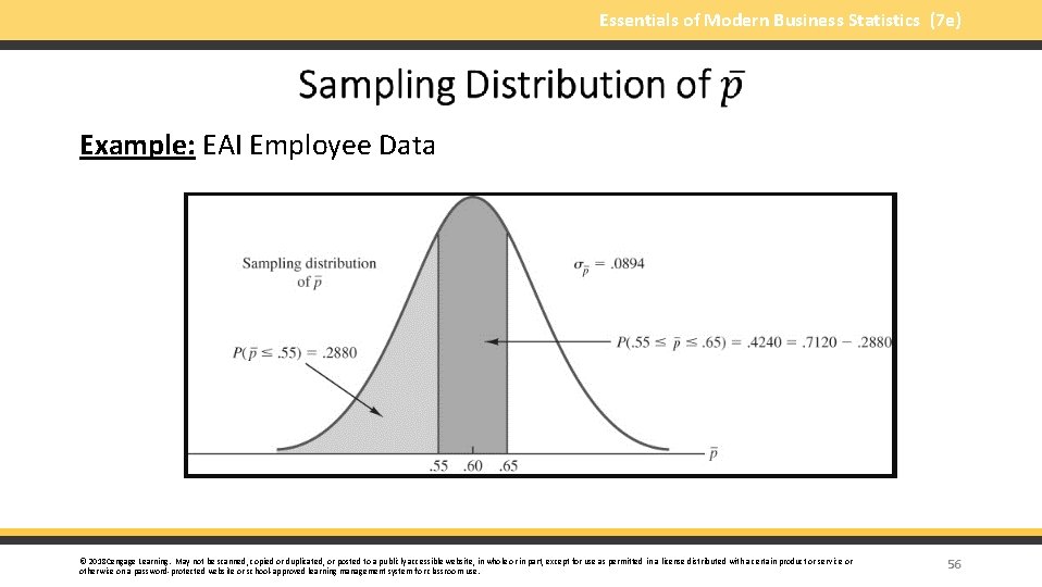 Essentials of Modern Business Statistics (7 e) Example: EAI Employee Data © 2018 Cengage