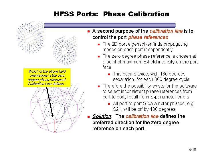 HFSS Ports: Phase Calibration n A second purpose of the calibration line is to