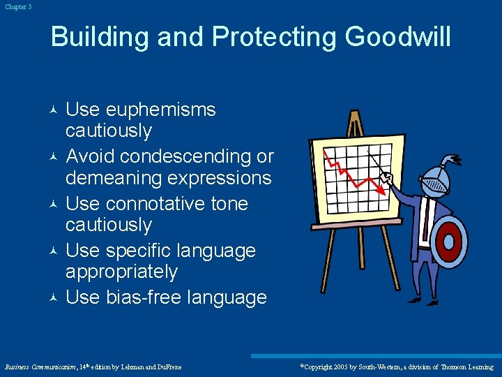 Chapter 3 Building and Protecting Goodwill Use euphemisms cautiously © Avoid condescending or demeaning