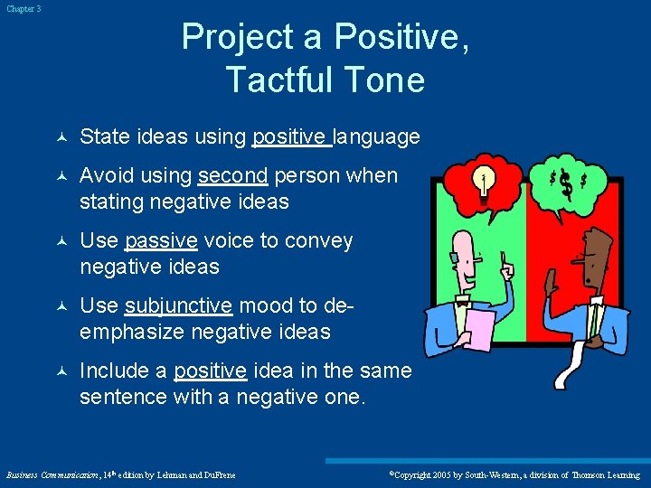 Chapter 3 Project a Positive, Tactful Tone © State ideas using positive language ©