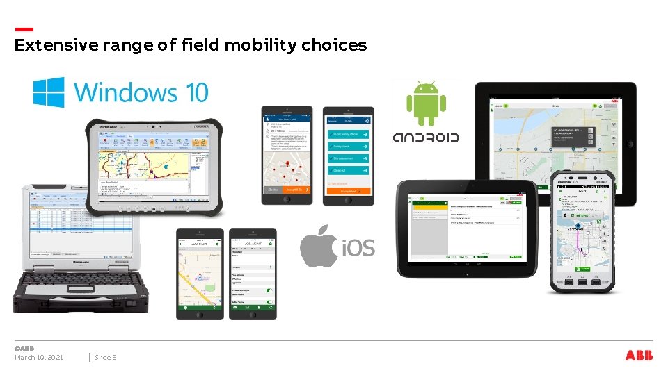 Extensive range of field mobility choices March 10, 2021 Slide 8 