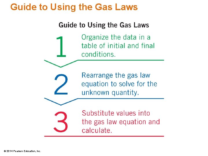 Guide to Using the Gas Laws © 2014 Pearson Education, Inc. 