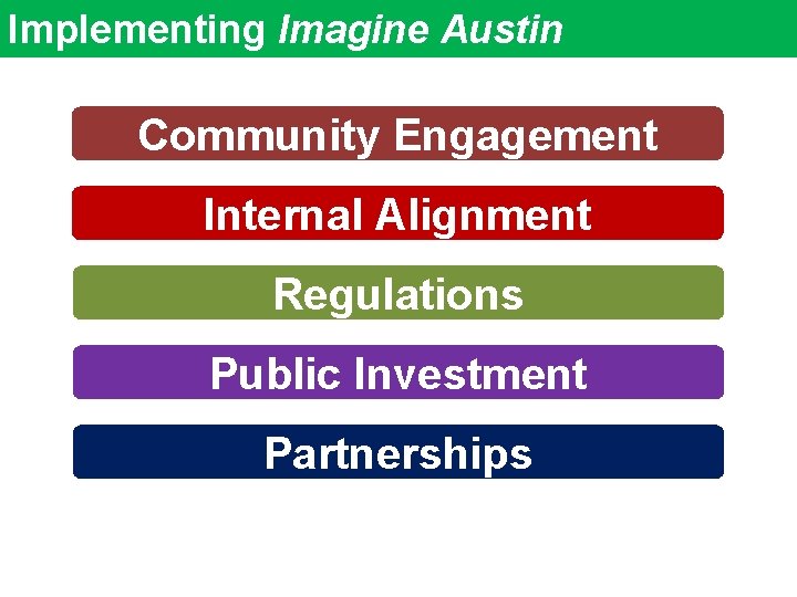 Implementing Imagine Austin Community Engagement Internal Alignment Regulations Public Investment Partnerships 