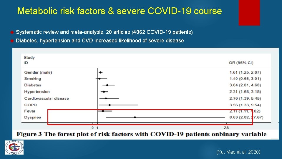 Metabolic risk factors & severe COVID-19 course Systematic review and meta-analysis, 20 articles (4062