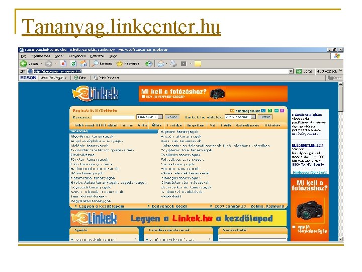 Tananyag. linkcenter. hu 
