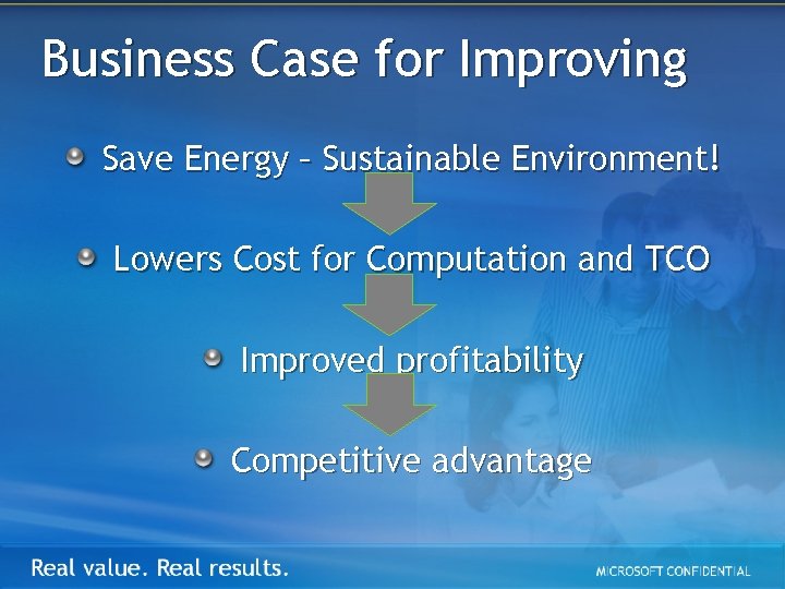 Business Case for Improving Save Energy – Sustainable Environment! Lowers Cost for Computation and
