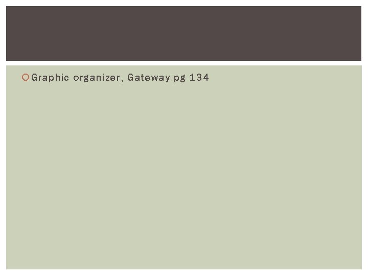  Graphic organizer, Gateway pg 134 