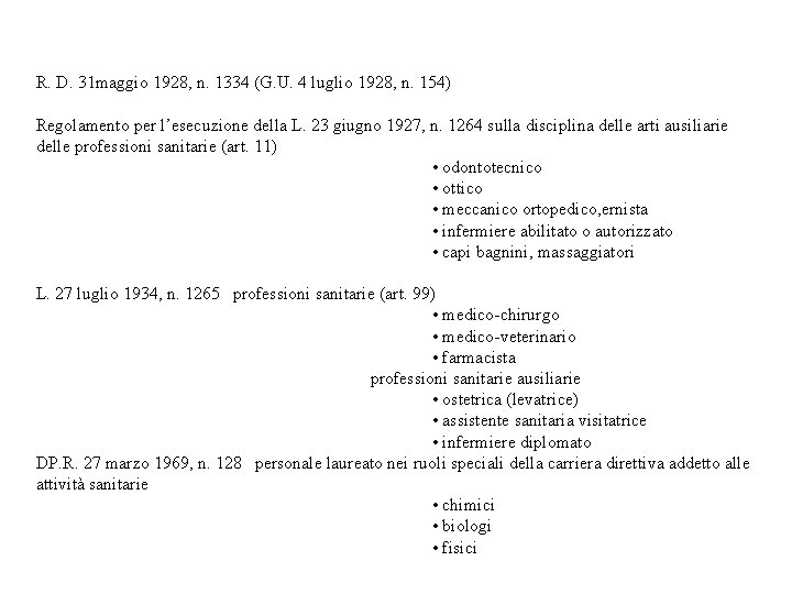 R. D. 31 maggio 1928, n. 1334 (G. U. 4 luglio 1928, n. 154)