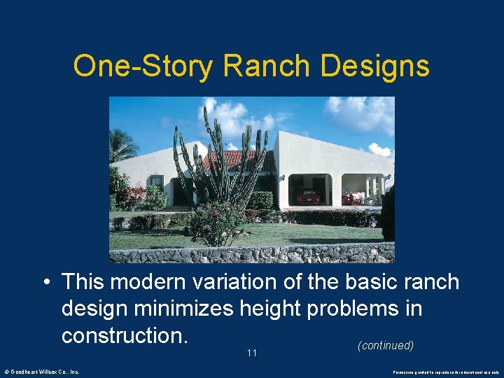 One-Story Ranch Designs • This modern variation of the basic ranch design minimizes height