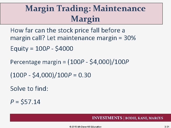 Margin Trading: Maintenance Margin How far can the stock price fall before a margin