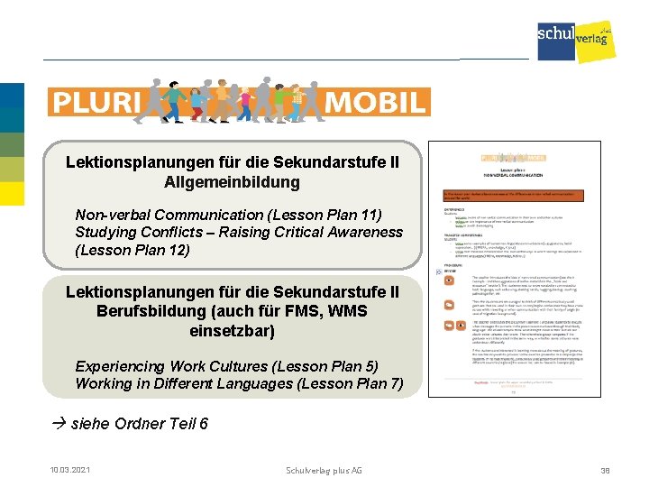 Lektionsplanungen für die Sekundarstufe II Allgemeinbildung Non-verbal Communication (Lesson Plan 11) Studying Conflicts –