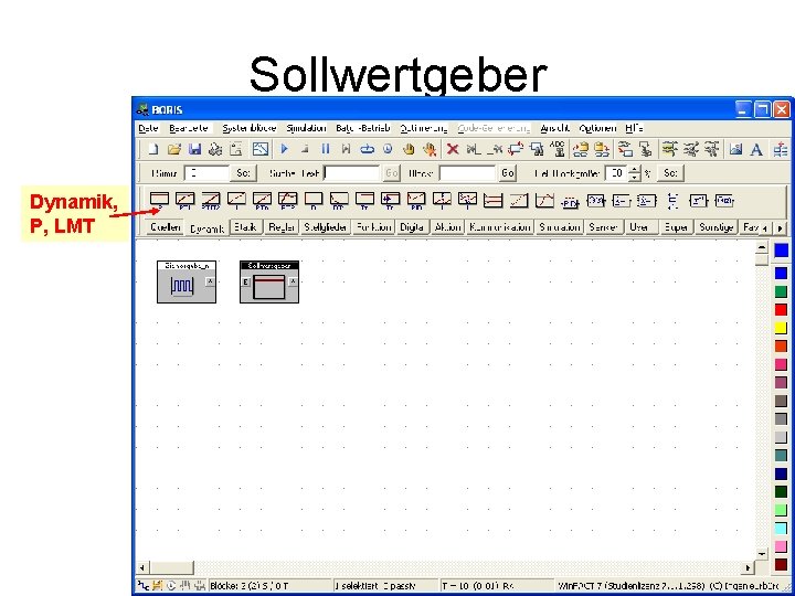 Sollwertgeber Dynamik, P, LMT Doppelklick LMT, Einstellungen: 
