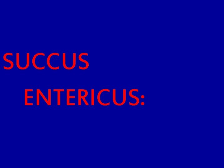 SUCCUS ENTERICUS: SUCCUS ENTERICUS: