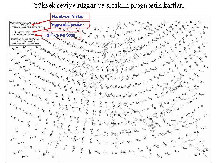 Yüksek seviye rüzgar ve sıcaklık prognostik kartları Hazırlayan Merkez Kapsadığı Seviye Tarihi ve Periyodu