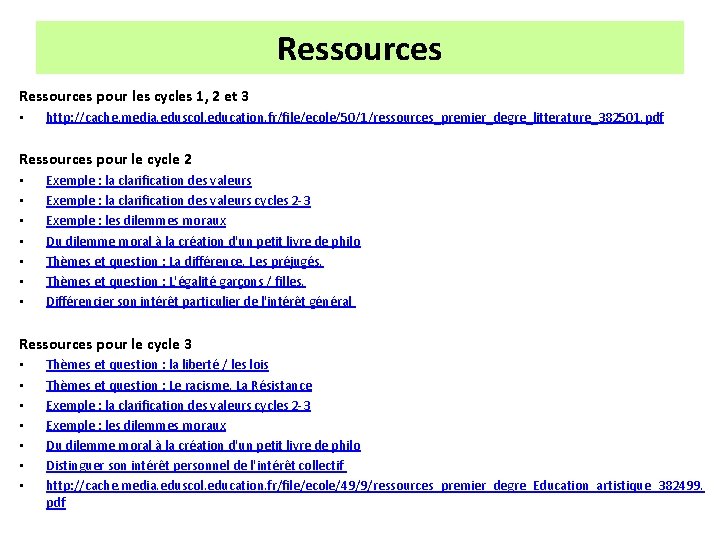 Ressources pour les cycles 1, 2 et 3 • http: //cache. media. eduscol. education.