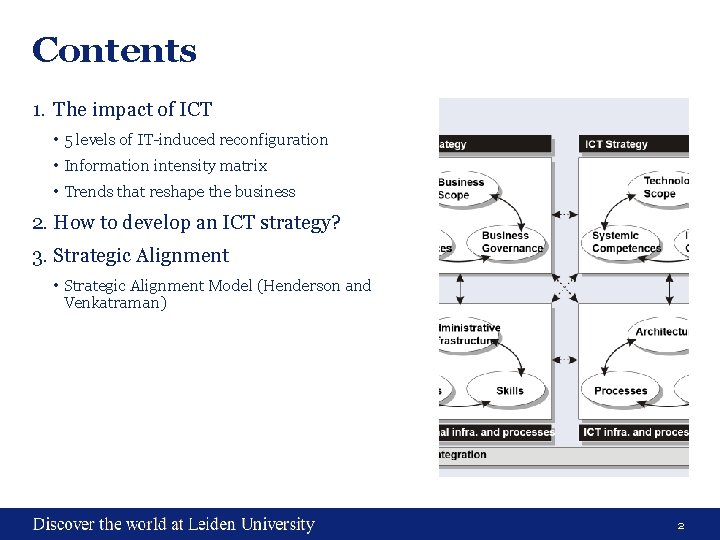 Contents 1. The impact of ICT • 5 levels of IT-induced reconfiguration • Information
