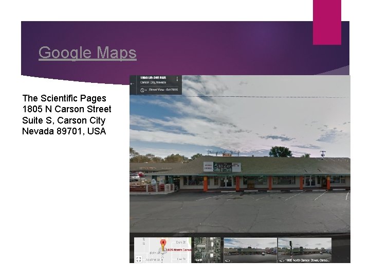 Google Maps The Scientific Pages 1805 N Carson Street Suite S, Carson City Nevada