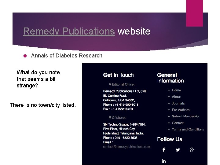 Remedy Publications website Annals of Diabetes Research What do you note that seems a