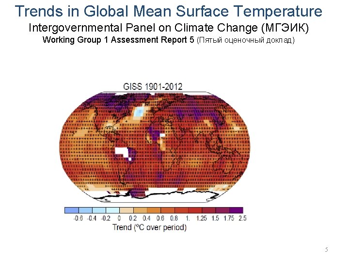 Trends in Global Mean Surface Temperature Intergovernmental Panel on Climate Change (МГЭИК) Working Group