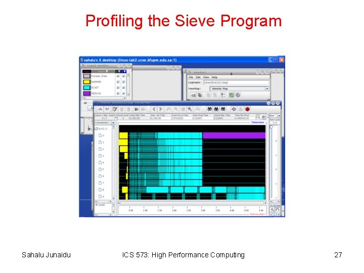 Profiling the Sieve Program Sahalu Junaidu ICS 573: High Performance Computing 27 
