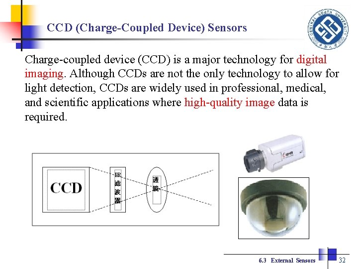 CCD (Charge-Coupled Device) Sensors Charge-coupled device (CCD) is a major technology for digital imaging.