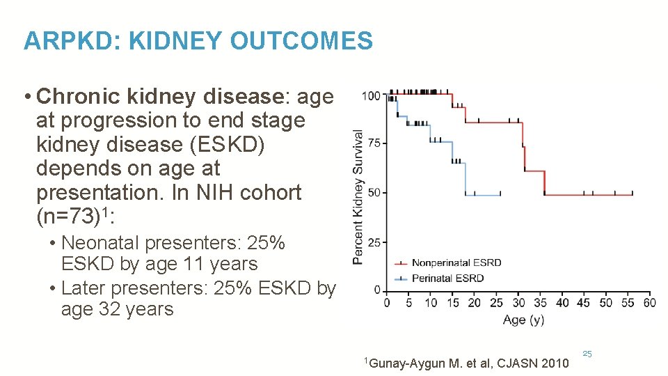 ARPKD: KIDNEY OUTCOMES • Chronic kidney disease: age at progression to end stage kidney