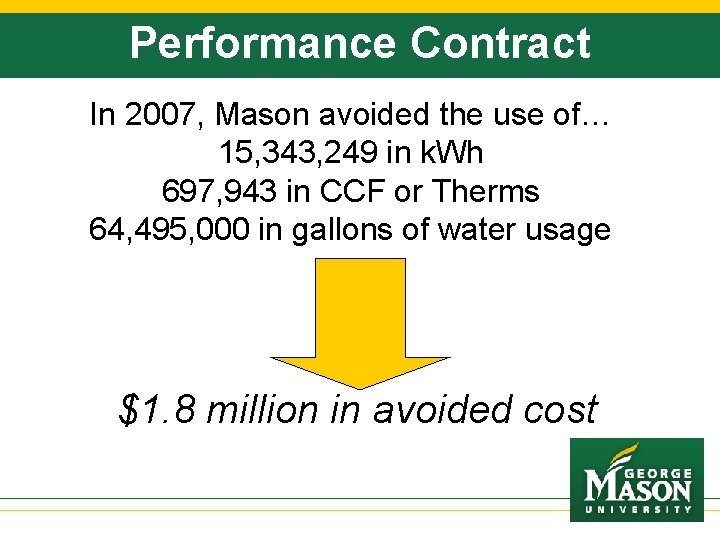 Performance Contract In 2007, Mason avoided the use of… 15, 343, 249 in k.