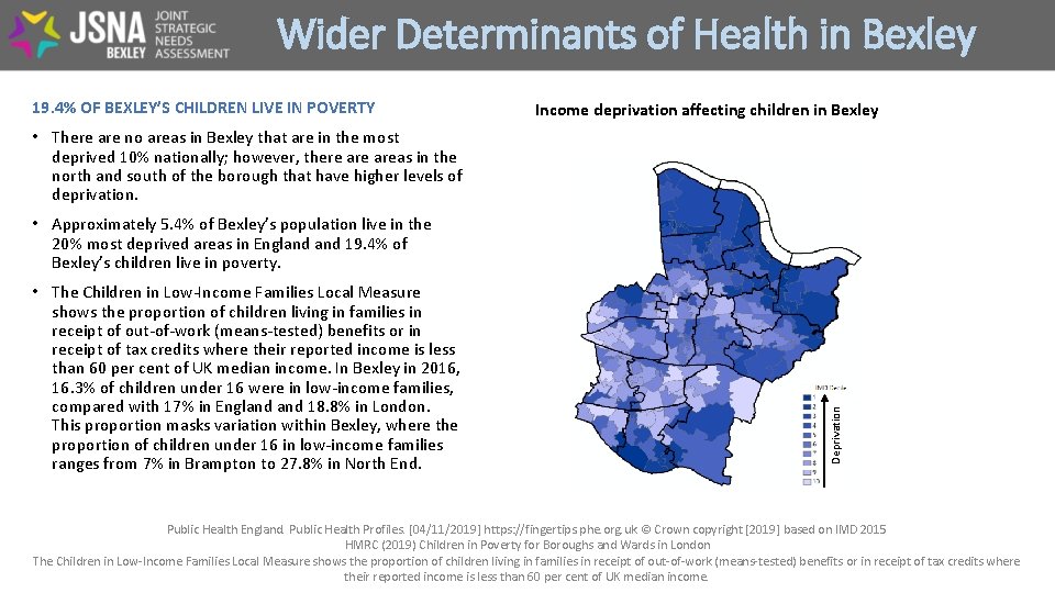 Wider Determinants of Health in Bexley 19. 4% OF BEXLEY’S CHILDREN LIVE IN POVERTY