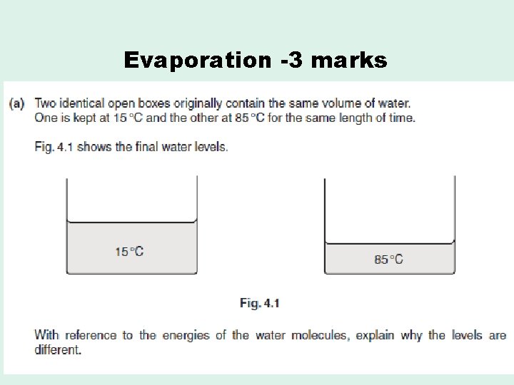 Evaporation -3 marks 
